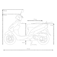 Motorroller CityLeader 50 ccm 45 kmh EURO 5 schwarz