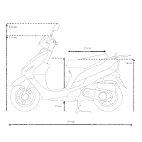 Mofaroller CityLeader 50 ccm 25 kmh EURO 5 rot