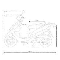 Motorroller CityLeader 50 ccm 45 kmh EURO 5 rot
