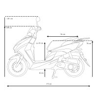 Motorroller Speedstar FI 50 ccm 45 km/h EURO 5 mattschwarz