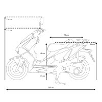 Motorroller Shark 50 ccm 45 km/h EURO 5 mattschwarz