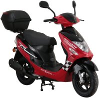 Mofaroller CityLeader 50 ccm 25 kmh EURO 5 rot inkl. Topcase