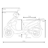 Motorroller CityLeader 50 ccm 45 kmh EURO 5 rot inkl. Topcase
