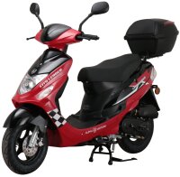 Motorroller CityLeader 50 ccm 45 kmh EURO 5 rot inkl. Topcase