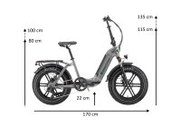 E-Bike Tiefeinsteiger Klapprad GS5 250 W 20 Zoll grau