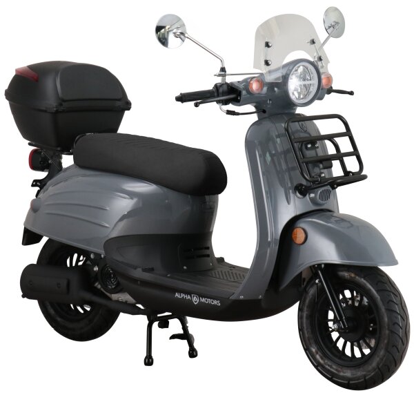 Motorroller Adria 50 ccm 45 km/h EURO 5 grau inkl. Windschild und Topcase