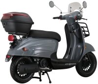 Motorroller Adria 50 ccm 45 km/h EURO 5 grau inkl. Windschild und Topcase