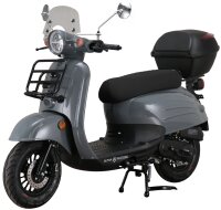 Motorroller Adria 50 ccm 45 km/h EURO 5 grau inkl. Windschild und Topcase