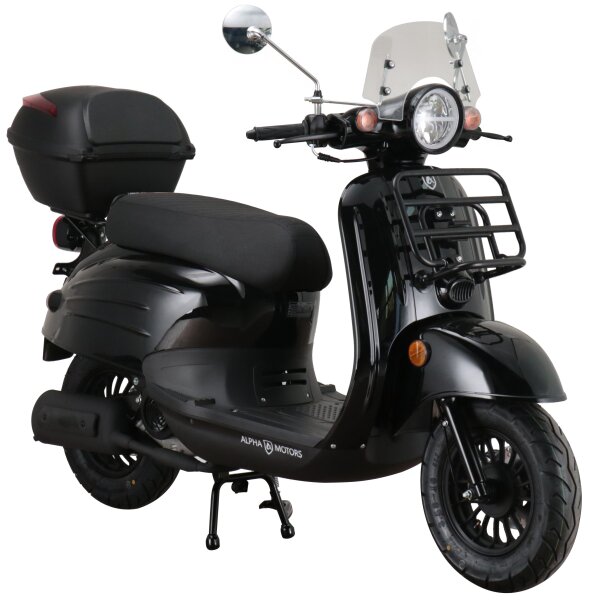 Motorroller Adria 50 ccm 45 km/h EURO 5 schwarz inkl. Windschild und Topcase