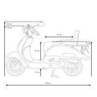 Motorroller Retro Firenze 50 ccm 45 km/h EURO 5 mattschwarz inkl. Topcase