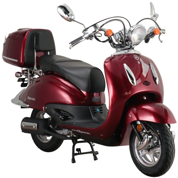 Motorroller Retro Firenze 125 ccm 85 km/h EURO 5 weinrot inkl. Topcase