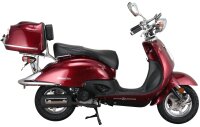Motorroller Retro Firenze 125 ccm 85 km/h EURO 5 weinrot inkl. Topcase