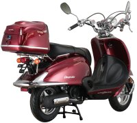 Motorroller Retro Firenze 125 ccm 85 km/h EURO 5 weinrot inkl. Topcase