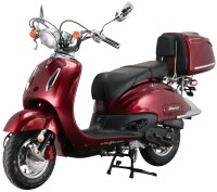 Motorroller Retro Firenze 125 ccm 85 km/h EURO 5 weinrot inkl. Topcase