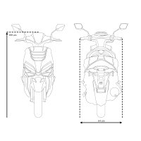 Motorroller Powermax 50 ccm 45 km/h EURO 5 dunkelgrau inkl. Topcase