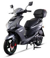 Motorroller Powermax 50 ccm 45 km/h EURO 5 dunkelgrau inkl. Topcase