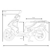 Motorroller Mustang FI 125 ccm 85 km/h EURO 5+ mattschwarz