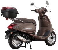 Motorroller Cappucino 125 ccm 85 km/h EURO 5+ mattbraun inkl. Topcase