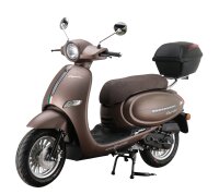Motorroller Cappucino 125 ccm 85 km/h EURO 5+ mattbraun inkl. Topcase
