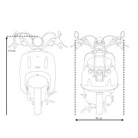 Motorroller Retro Firenze 125 ccm 85 km/h EURO 5+ schwarz inkl. Topcase