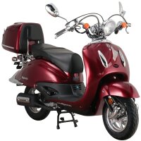 Motorroller Retro Firenze 125 ccm 85 km/h EURO 5+ weinrot...