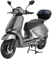 Motorroller Napoli 50 ccm 45 km/h Euro 5 silber-schwarz inkl. Topcase